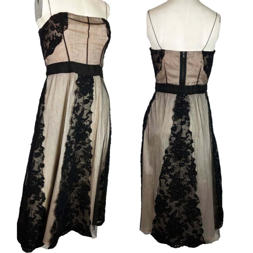 42 IT FAB Allesandro Dell'Acqua Illusion Lingerie Lace Cocktail Dress Silk